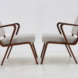 1960s Selman Selmanagic Pair of Restored Armchairs by VEB Deutsche Werkstätten Hellerau, Germany