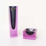 Murano Sommerso Facetted Vase & Bowl set