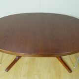 American walnut oval dining table with 2 60s extensions