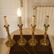 Set of four old electrified brass chandelier