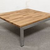 Coffee table or side table in solid oak, France around 1970.