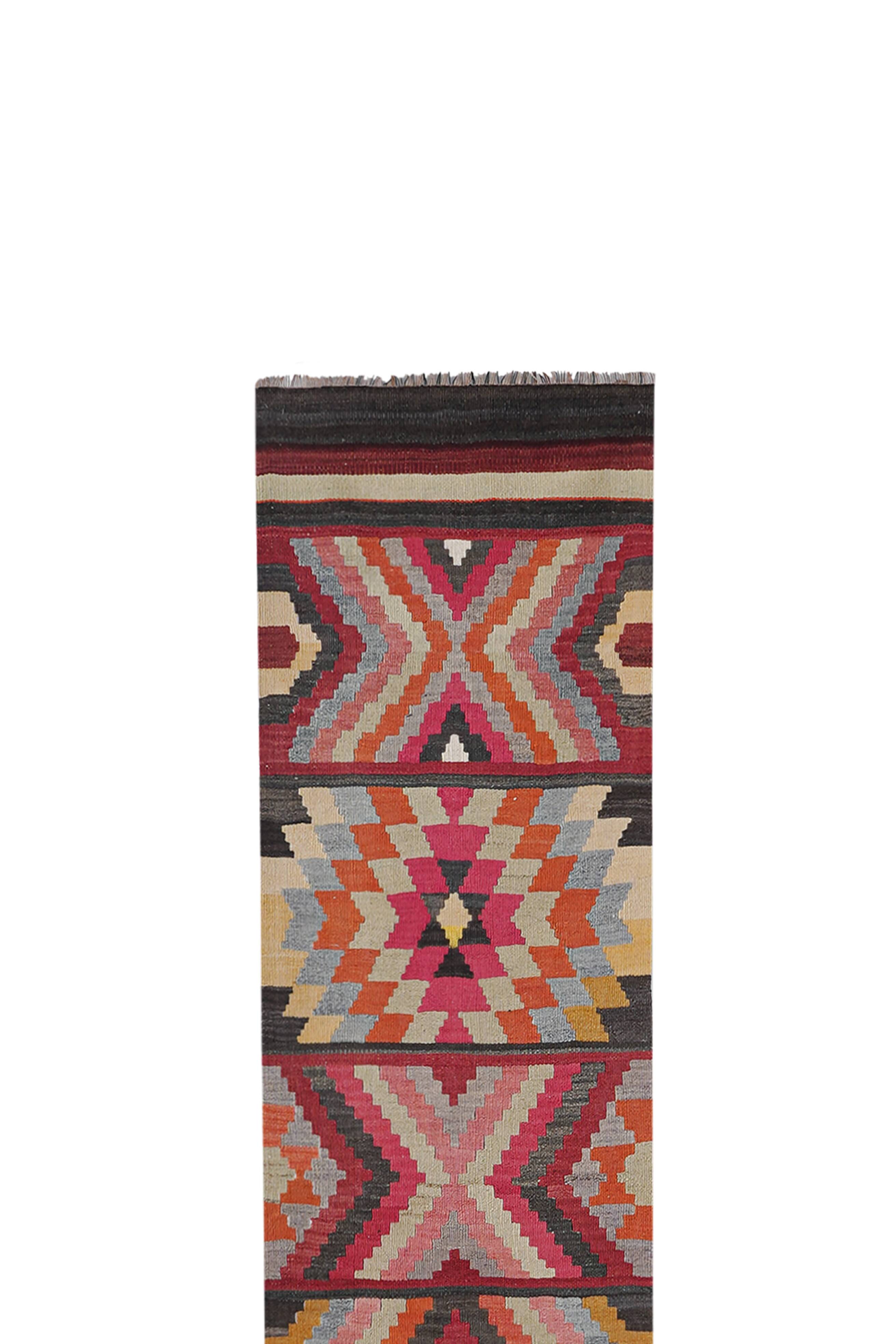 Vintage Turkish Oushak Handwoven Rug 78x378 cm