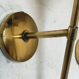 Pair of vintage brass and opaline wall sconces