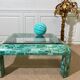 Table de salon en marbre tessellé par Casa Bique 1970s Hollywood Regency (style Karl Springer)