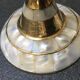 Set of 2 mother-of-pearl candlesticks and brass
