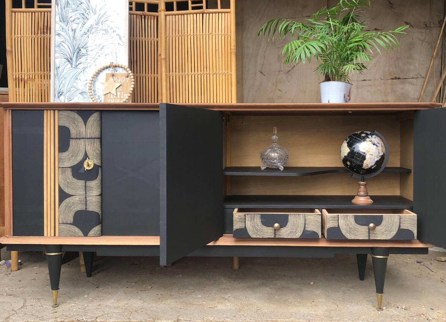 Black vintage sideboard