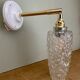 Vintage tulip wall light in diamond-point glass