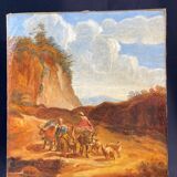 18th century oil painting on canvas with young peasant girls