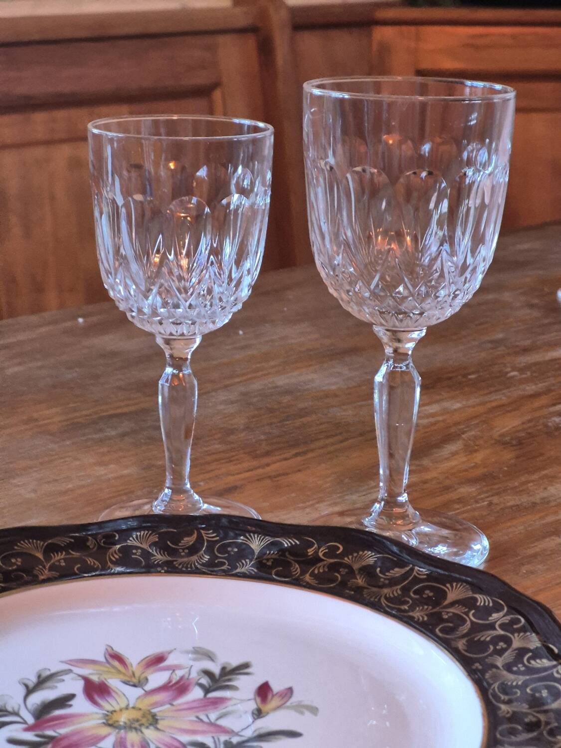 Crystal stemmed glasses