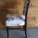 Set of 3 Art Deco chairs in multicoloured velvet with a dark wood frame — 1930s