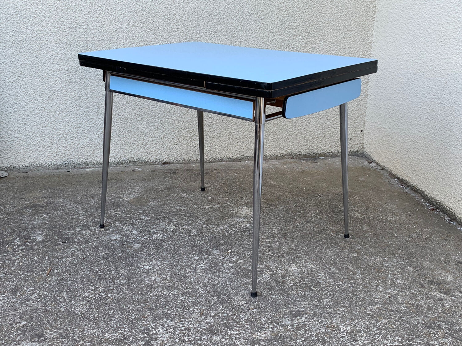 Blue formica table Sogemap 1960