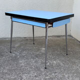 Blue formica table Sogemap 1960