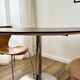 Tulip dining table with chrome base