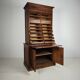 1930s Dutch Oak Roll-Top Notary Cabinet / Archive Cabinet