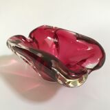 Murano pink lined glass ashtray, 1960