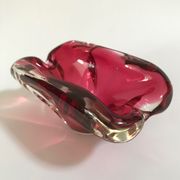 Murano pink lined glass ashtray, 1960