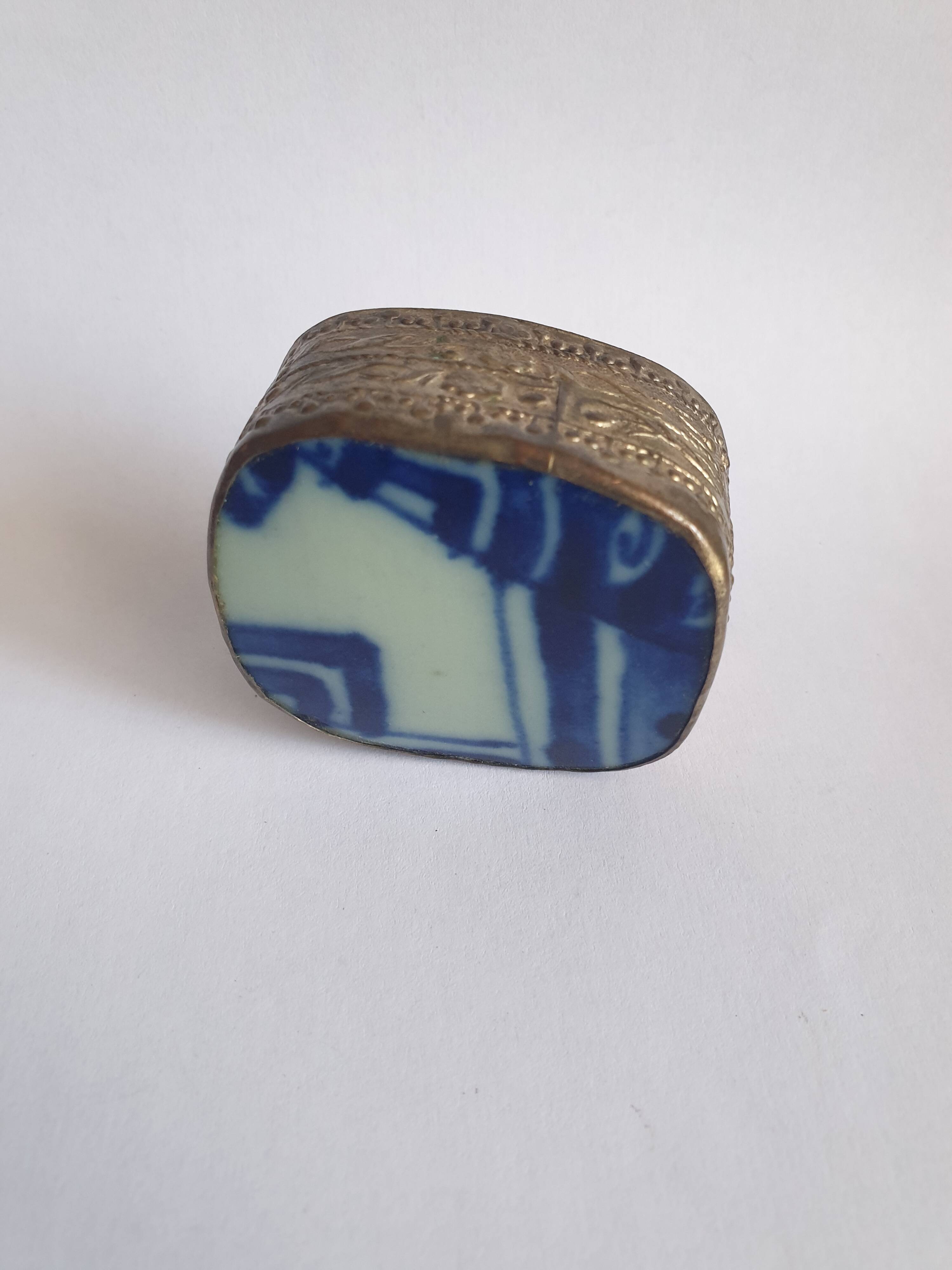 Old metal box and faience twentieth