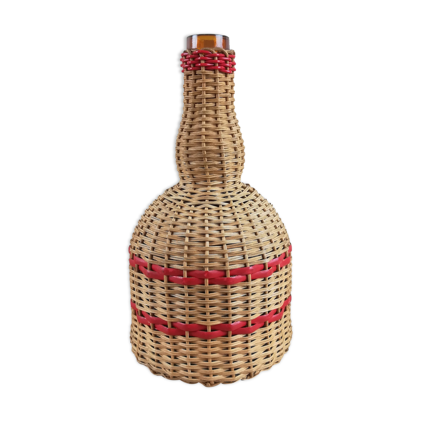 Rattan wrap bottle