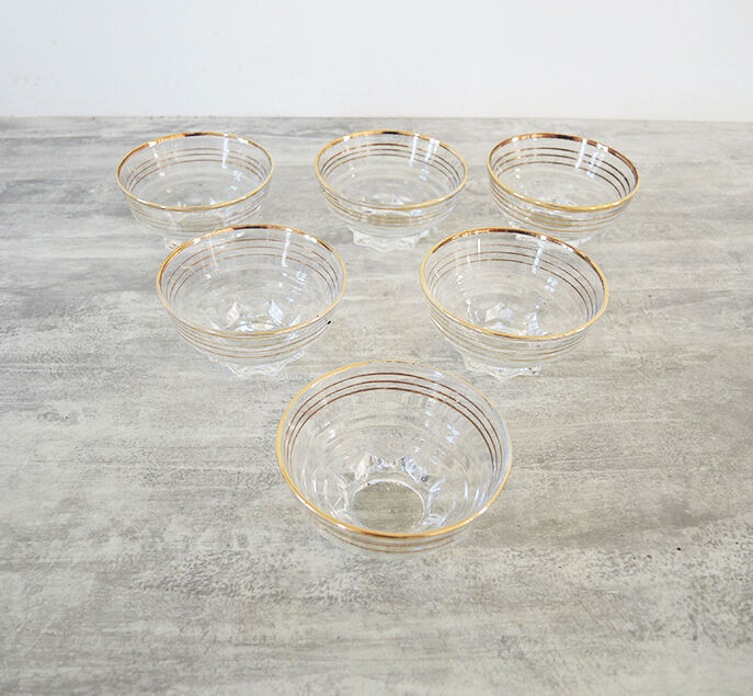 6 old champagne glasses 60s