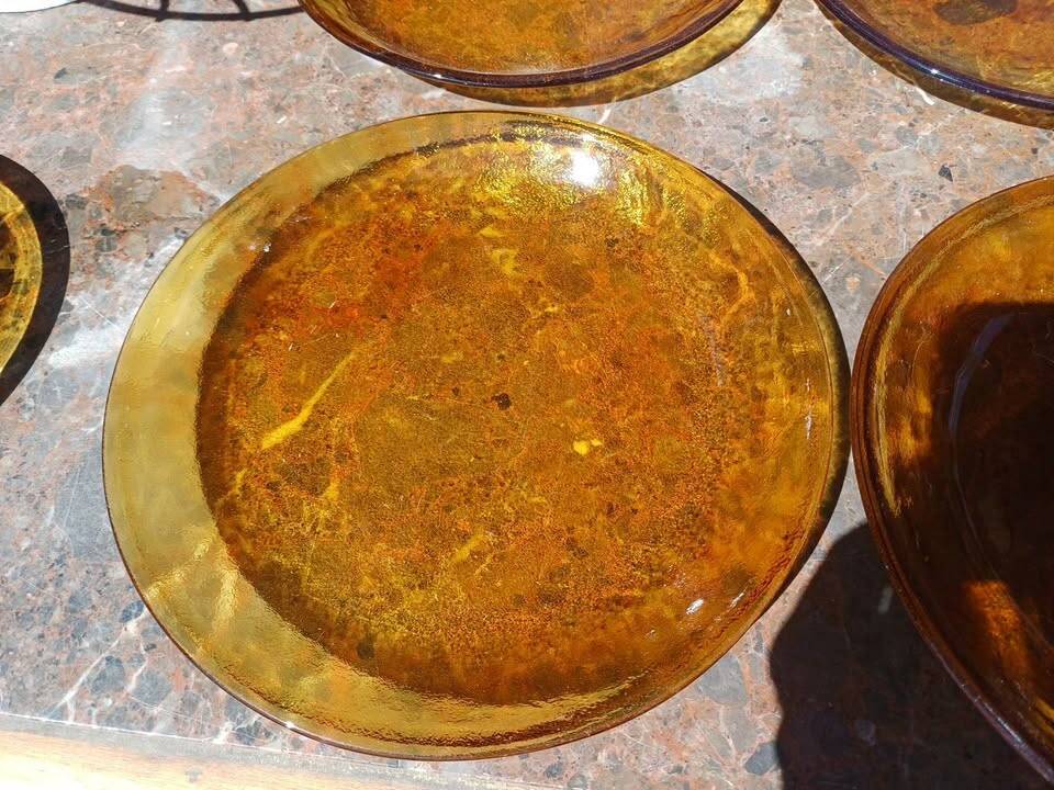 9 Arcoroc Sierra amber plates