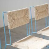 Hand-woven iron chairs from the 70s/80s, set of 4