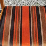 Set of 5 70s designer chairs in beech and orange and brown velvet Self éditeur