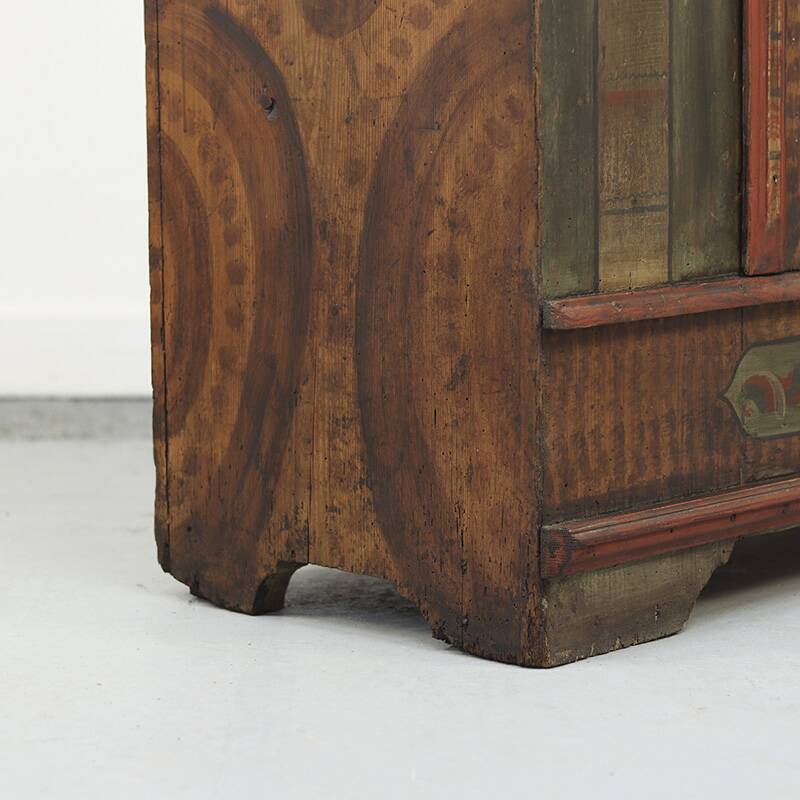 Painted Folk Art Bridal Cupboard