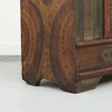 Armoire de mariée peinte d'art populaire