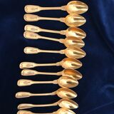 Set 12 teaspoons Christofle XIX eme in vermeil