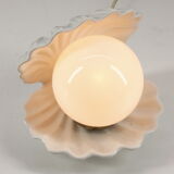 Ceramic lamp shell vintage white manises Spain 70s