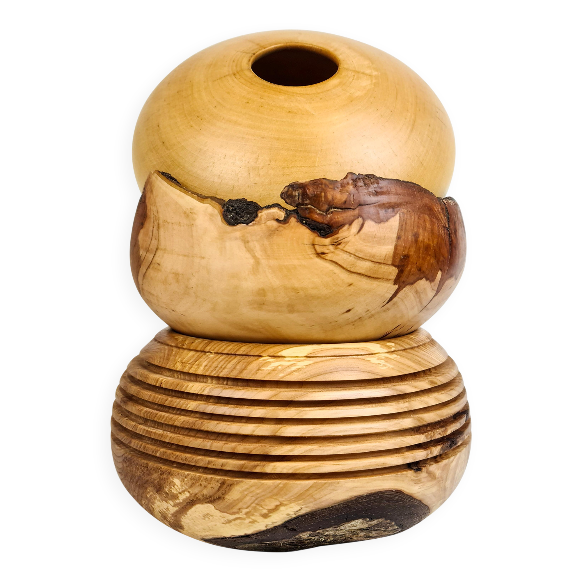 Set of three organic bowls of Swedish folk art, circa 1970s.