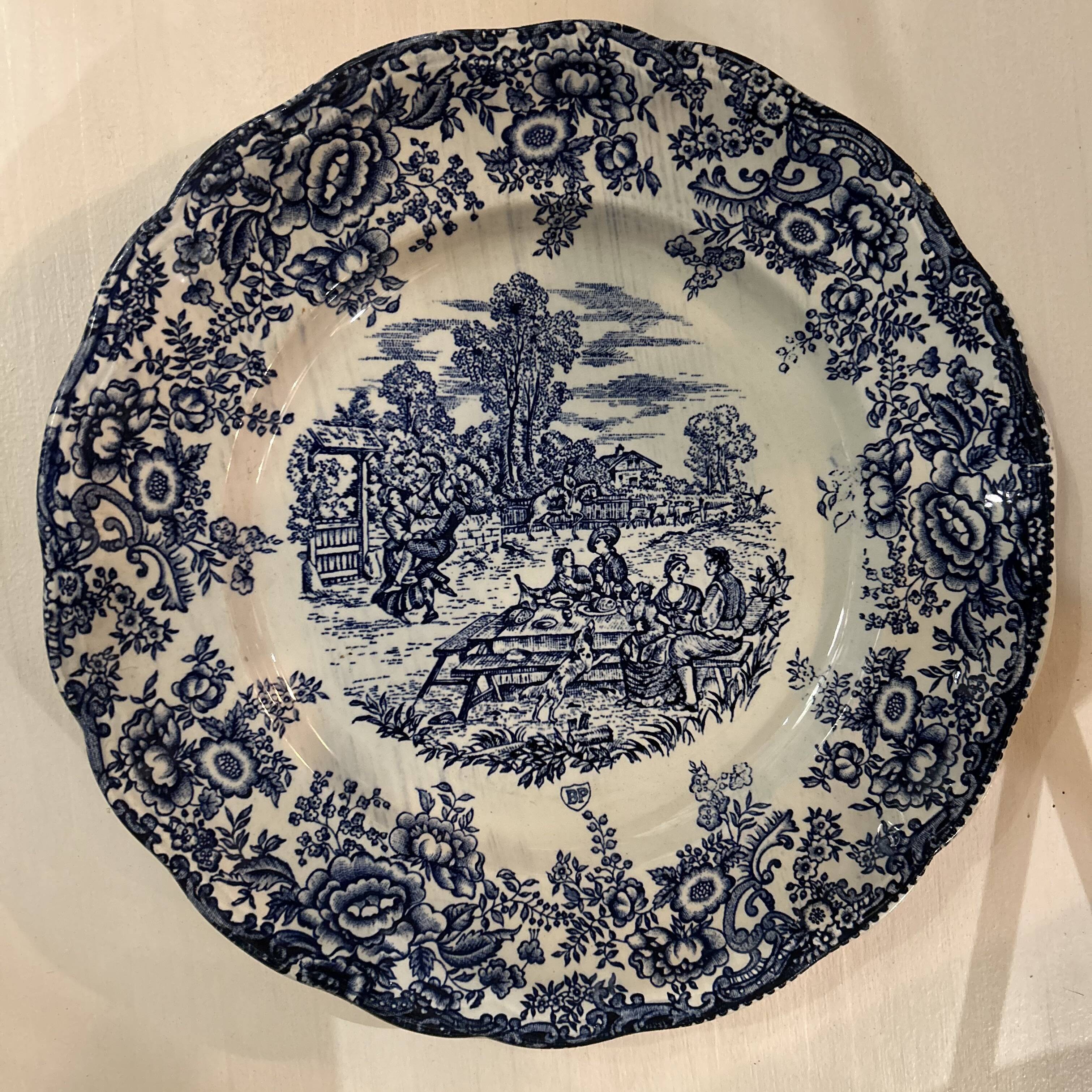 Set of 4 flat PB advertising plates