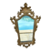 Carved and gilded wooden wall mirror.