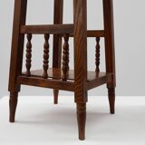 Pair of 20th century rustic wooden side tables with ceramic tile top