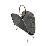 Magazine Rack • Perforated Metal • Brass • 1950