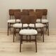 Ensemble de six chaises, design danois, années 1960, fabriquées au Danemark.
