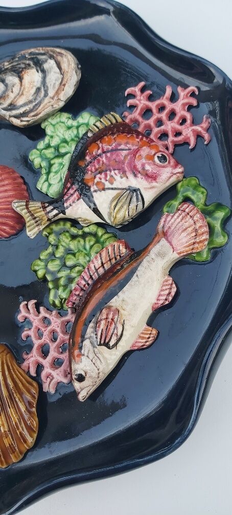 Ceramic plate fish and shellfish