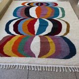 Beni Ourain Rug, Moroccan Abstract Wool Carpet 150/250cm