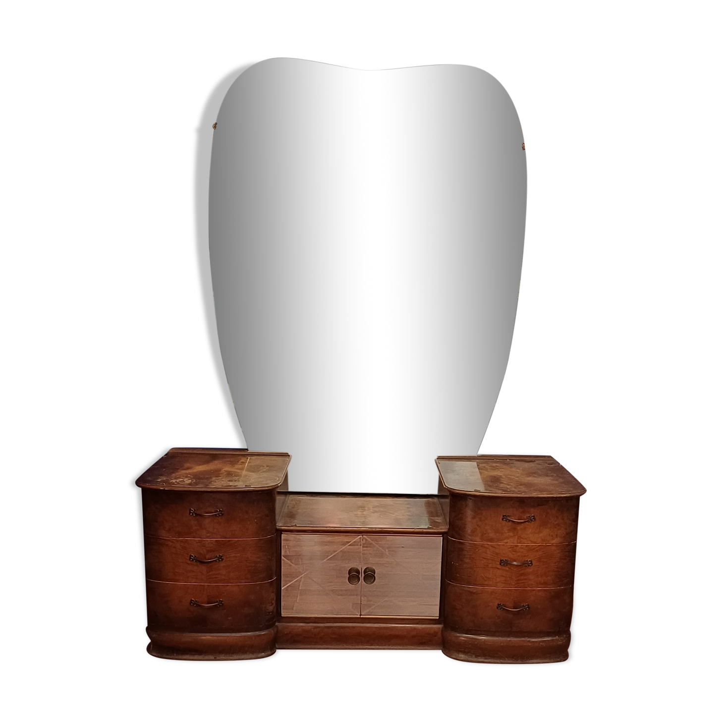 Dressing table large mirror free form vintage 1950