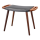 Danish mid-century teak and leatherette stool, 1960s