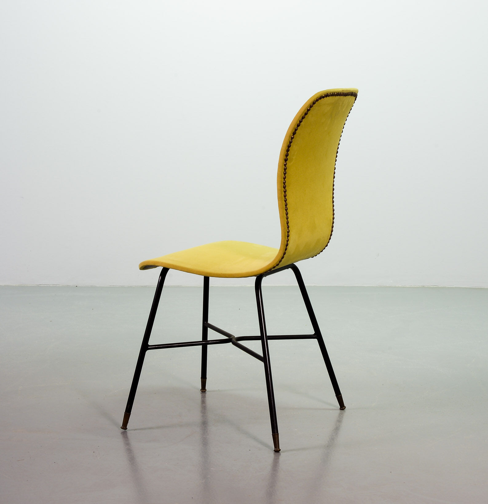 Elegant Italian Midcentury Yellow Side Chair