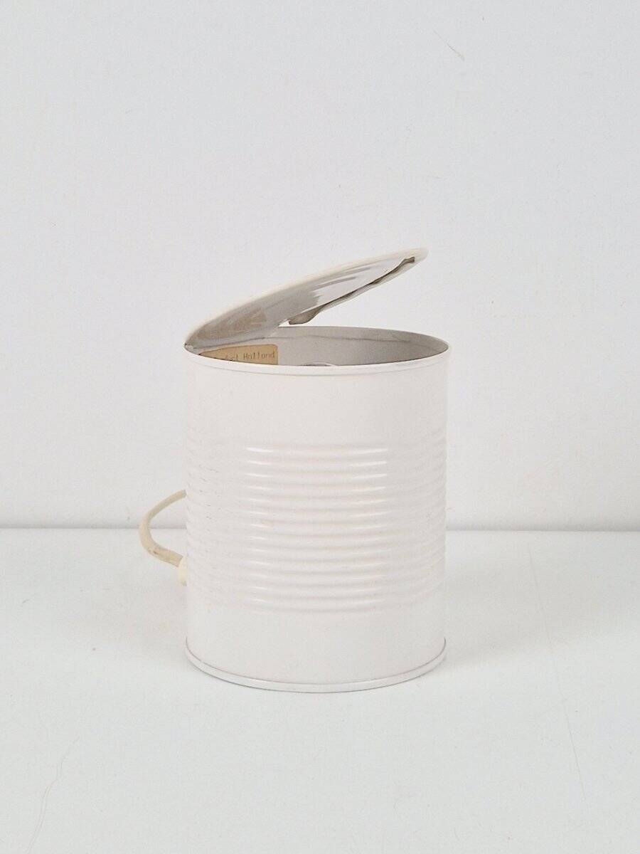 Pop Art White Metal Can Table Lamp by Vrieland, 1970s