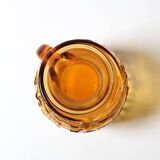 Vintage Designer Italian Amber Glass Pitcher / Mid-century Jug / 1970s