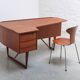 Freestanding 'Boomerang' desk in teak by Peter Løvig Nielsen, 1968