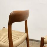 4 Danish Mid-Century Teak Dining Chairs #75, Niels O. Møller for J. L. Moller