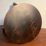 Round tripod stool with turned wooden legs