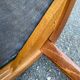 4 solid wood dining chairs with green fabric Louis Philippe 198