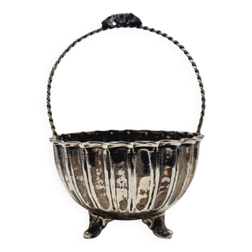 Bol à sucre en argent Art Déco, années 1950