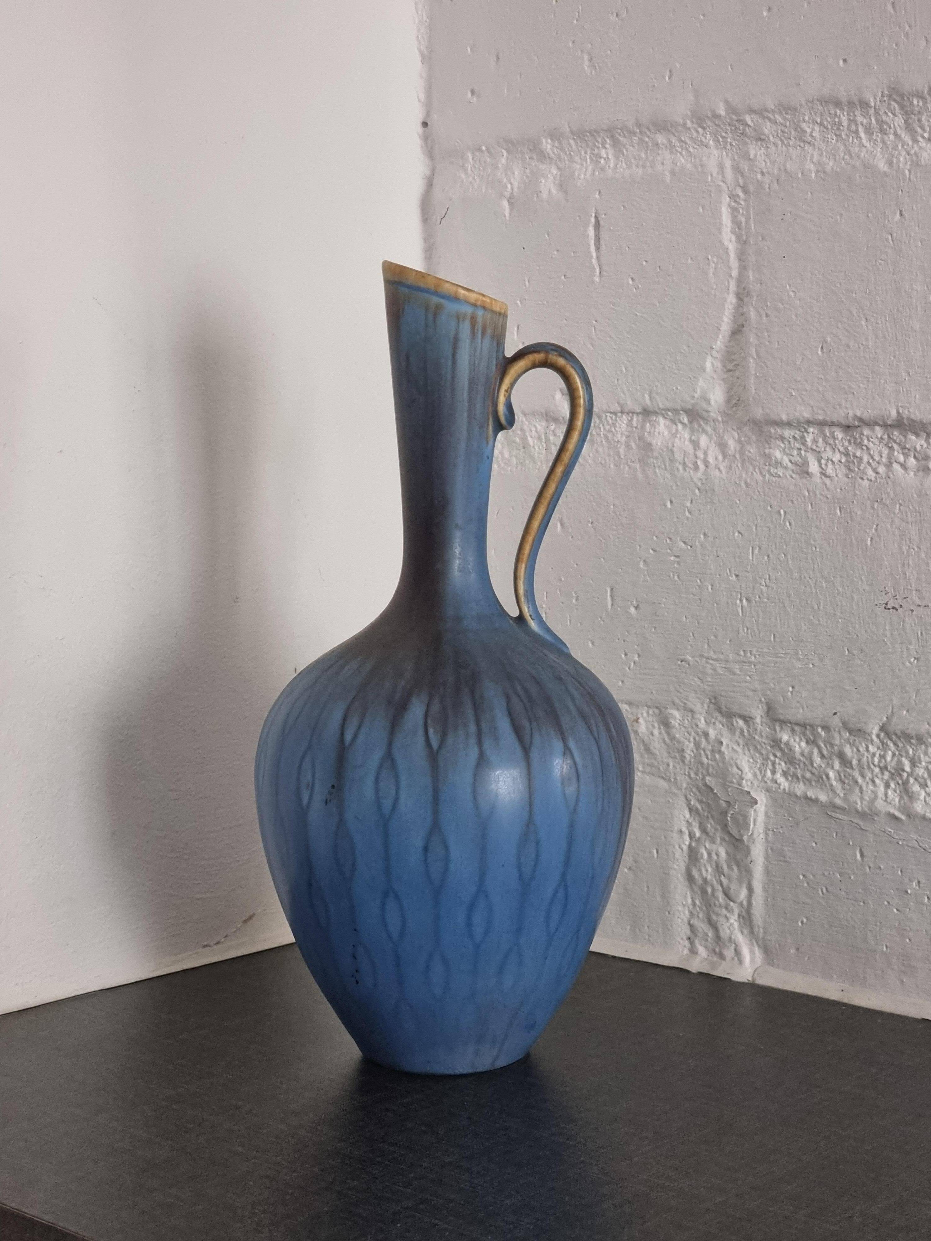 Gunnar Nylund, ceramic carafe/vase with rare pattern, Scandinavian Modern