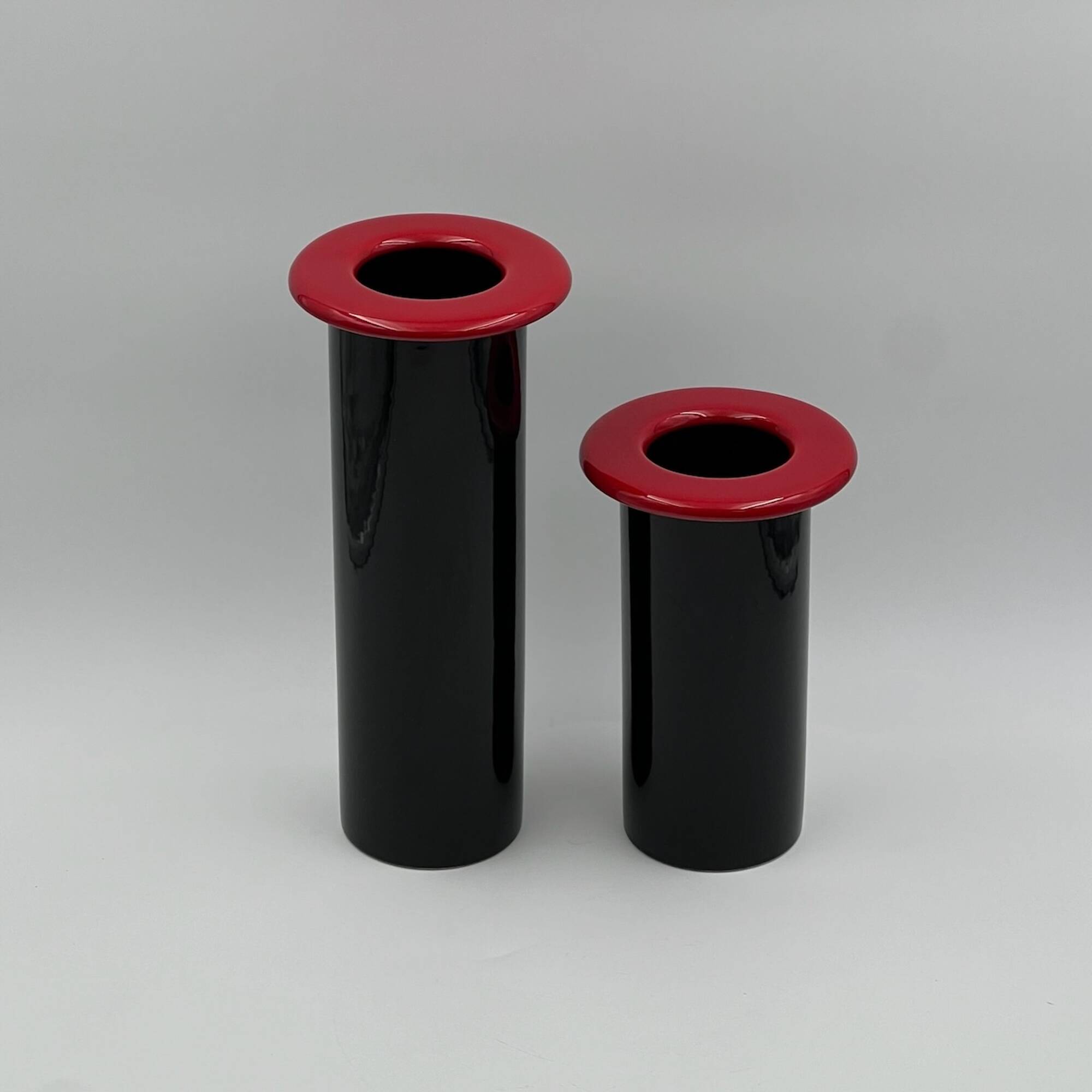 80s Design Ceramic Vases - Modern Vintage Home Decor Made in Italy – set of 2